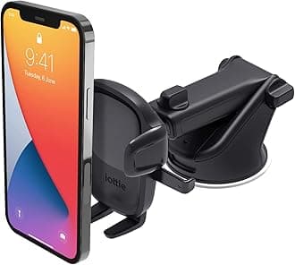Easy One Touch 5 Dashboard & Windshield Car Mount Phone Holder Desk Stand for iPhone, Samsung, Moto, Huawei, Nokia, LG, Smartphones