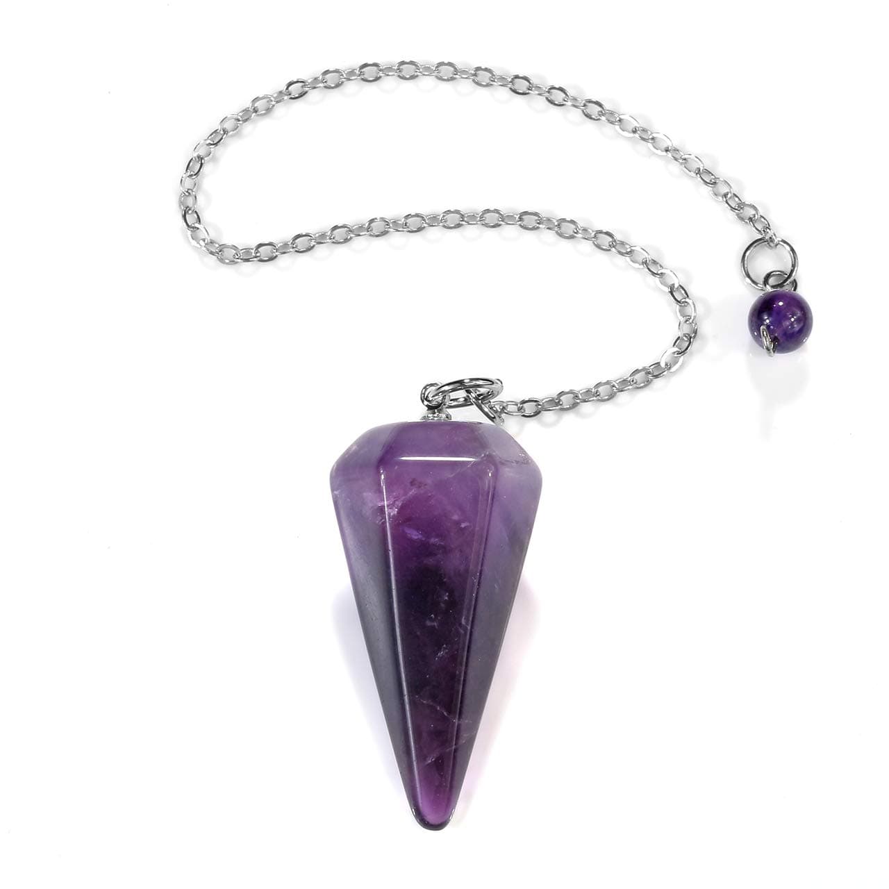 Natural Amethyst Gemstone Crystal Pendulum - Dowsing, Scrying, Healing