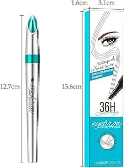 4D Microblading Eyebrow Pen with 4 Fork Tip – Waterproof, Smudge-Proof & Long-Lasting Liquid Brow Pencil for Natural Hair-Like Strokes, Includes Eyebrow Razor – Black
