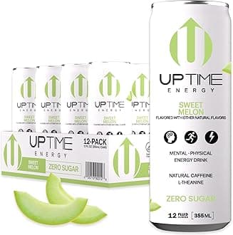- Energy Drink, Sweet Summer Melon Sparkling, 12 Pack, Vitamin C, L Theanine, Calcium, Sugar Free Energy Drinks for Focus Support, 142mg of Natural Caffeine, 5 Calories, Natural, 12 fl oz Cans