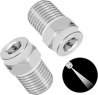 MroMax Pressure Washer Nozzle, 1/4NPT Thread 304 Stainless Steel Spray Tip, 2Pcs (15 Degree, 1.2mm Orifice Diameter) Silver Tone