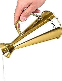Olietta Olive Oil Dispenser Bottle Gold Stainless Steel Non Drip Leak Proof No Mess Vinegar Pourer & Kitchen Drizzler 17 oz 500ML 0.5 Litre Great for Pouring & Drizzling Easy to Clean & Leakproof