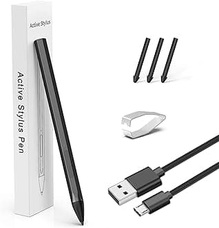 Stylus For HP Envy x360 Pavilion x360 Specter x360 Spectre X2 Envy X2 Touchscreen Laptop Rechargeable MPP 2.0 Tilt Pencil 4096 Pressure Sensitivity Using The Microsoft MPP Protocol, Black