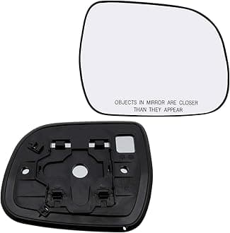 Passenger Side Mirror Glass Assembly With Plastic Backing Plate (Non-Heated) Compatible with 2012-2015 Toyota Tacoma, 2010-2013 Highlander