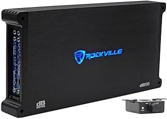 Rockville dB55 4000W 5-Channel 2-Ohm Car Amplifier, High-Speed MOSFET, Adjustable Crossover, LED, Remote Sub Control, Perfect for Car Audio and Subs