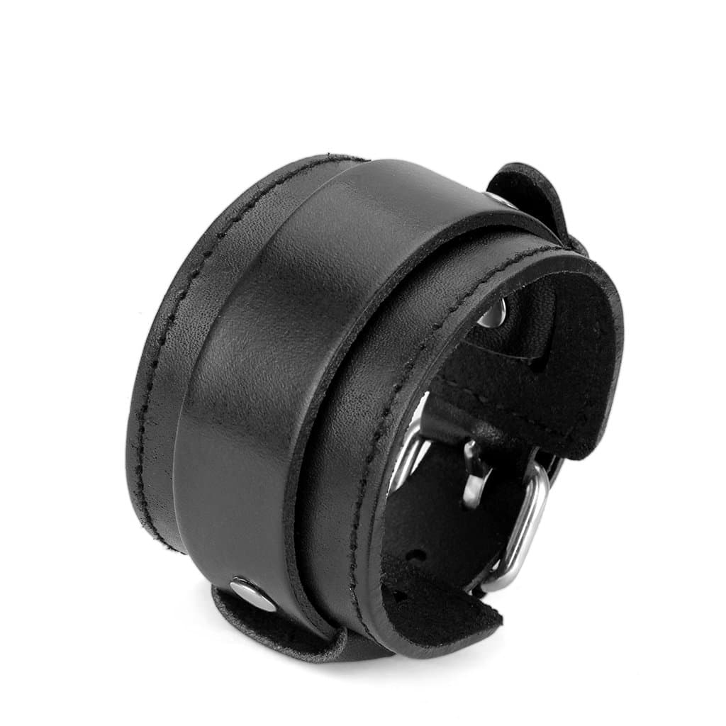 Black Leather Strap Bracelet