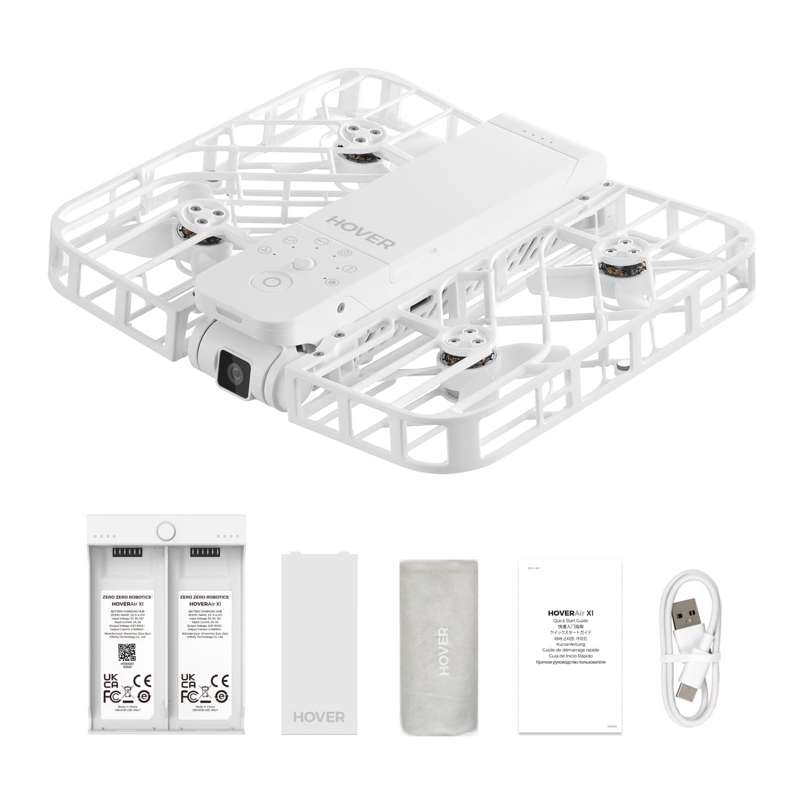 X1 Drone with Camera, Self-Flying Camera Drone with Follow Me Mode, Foldable Mini Drone with HDR Video Capture, Palm Takeoff, Intelligent Flight Paths, Hands-Free Control White (Combo)