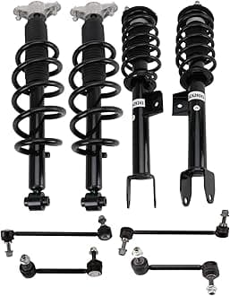 TRQ Front and Rear Suspension Kit Complete Strut & Coil Spring Assembly Shock Absorber Sway Bar Stabilizer Link Compatible with 2017-2022 Tesla 3
