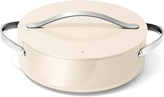 Caraway Rondeau - 6 Qt Non-Stick Pan with Lid - Free From Forever Chemicals - Perfect for Searing, Braising, & Roasting - Cream