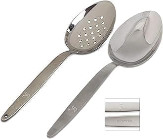 Gray Kunz Spoon Set | 18/10 Stainless Steel Plating | 9 Inch Basting Spoon | Pack of 2