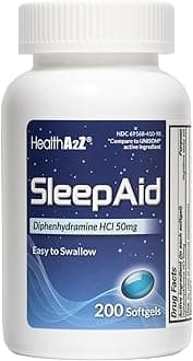 HealthA2Z® Sleep Aid | Diphenhydramine 50mg | 200 Softgels | Supports Deeper | Restful Sleeping