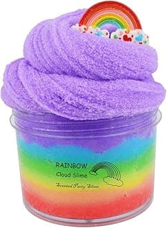 ICHICHIRainbow Cloud Slime,Non-Sticky and Super Soft Scented Slime,Stress Relief Toy