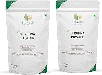 Spirulina Powder 200gm Organic Plant-Based Protein Superfood, Boosts Immunity, Energy Levels, Digestion & Healthy Skin (Pack of 2, 100 gm Each Package)