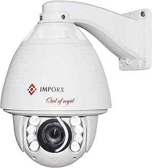 IMPORX 600X 8MP Auto Tracking PTZ IP 4K Camera, 60X Optical Zoom 3840*2160 Full HD Camera, H.265 High Speed Outdoor Camera, Support Micro SD Card and P2P, 500ft Night Vision, with Fan Heater and Wiper