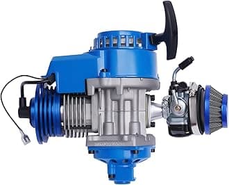 Engine Motor 49/50CC 2 Stroke Racing Complete Engine Motor Pull Start Motorized Bike Engine Kit for Pocket Bike Mini Dirt Bike ATV Scooter