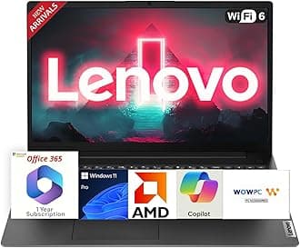 Lenovo V15 Business Laptop with Microsoft Office 365, AMD 7000-Series Processor (Outperforms i5-1130G7), 15.6" FHD LED Display, 16GB RAM, 1TB SSD, Wi-Fi 6, Bluetooth 5.2, Windows 11 Pro, WOWPC USB