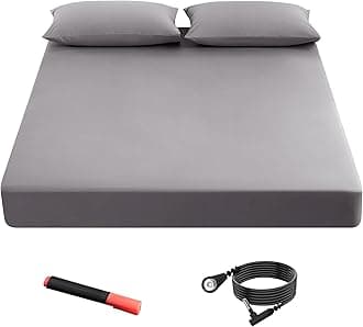 Grounding Fitted Sheets 90% Organic Cotton+10% Pure Silver Fiber, Grounded Sheets with Grounding Cord, Bed Grounding Kit for Healthy Sleep Therapy (Gray, King)