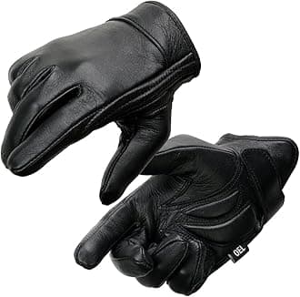 Men's Leather Cruising Gloves w/Clean Look, Gel Palm - Great for Riding or Driving