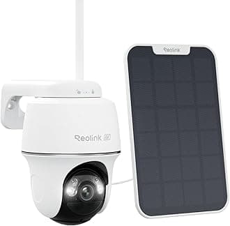 Reolink Security Camera Outdoor Solar 4K 8 Million Ultra-High Pixel 2.4/5GHz Wi-Fi 6 Surveillance Camera Automatic Tracking AI Human/Vehicle/Animal Detection 360° All-Round Color Night Vision Siren
