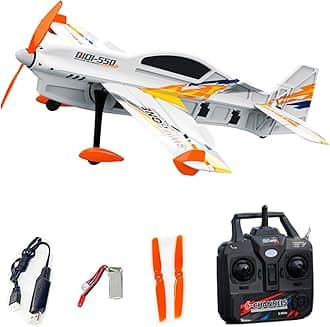 FLYCOLORQIDI-550 3D RC Airplane One-Key Hanging Stunt Fixed Wing with Wind Resistant Flight Control for Beginner and Experienced Ready to Fly Yellow