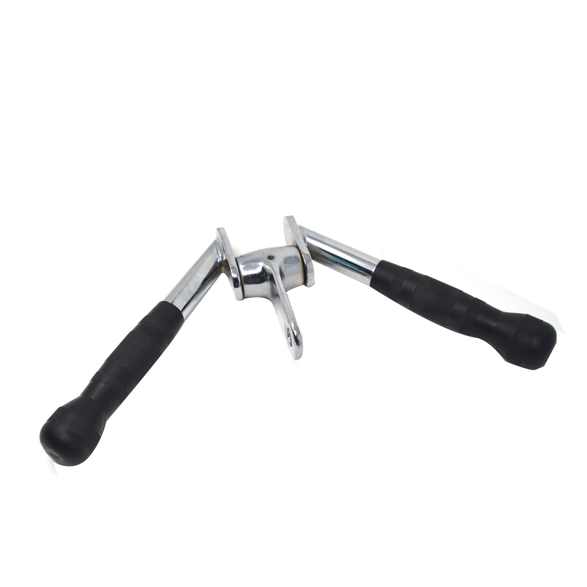 Revolving Curl Bar Cable Machine Attachment Tricep Multi Gym Crossover Rubber Grips Handles