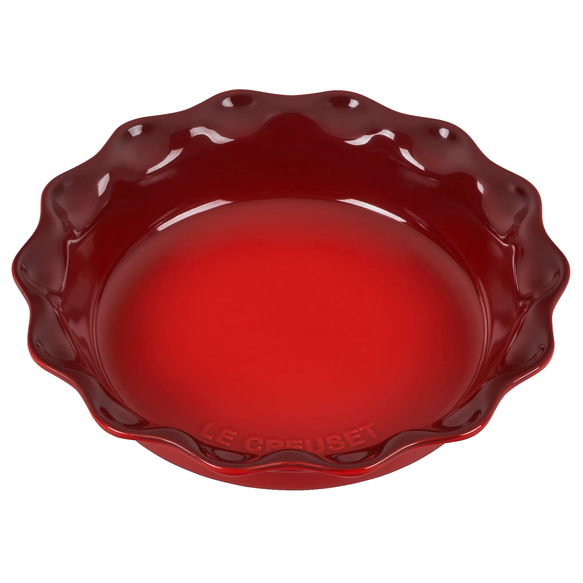 Le Creuset Stoneware 9" Heritage Pie Dish, Cerise