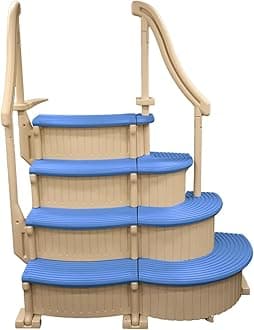 Curve CCX-AG Drop in Above Ground Pool Step with Blue Treads - Base Step with Add-On