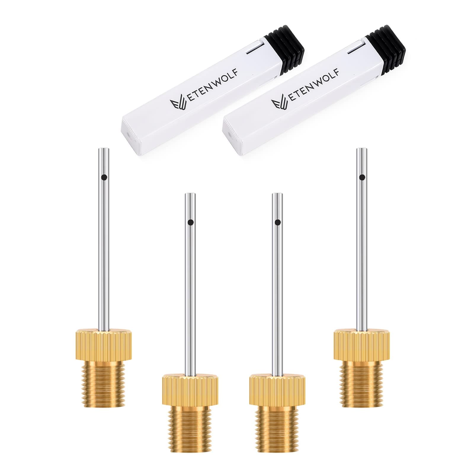 Brass Ball Pump Needles with Storage Case, No Break Heavy Duty Air Pump Needles for Balls, Stainless Steel Body