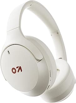Q Over Ear Bluetooth Headphones with 70H Playtime, 40mm Bass Drivers, Zen ENC Mic, Made in India, Type-C Fast Charging, 4 EQ Modes, IPX5 Headphones Wireless with mic (Beige)