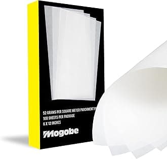 6 x 12 Inches Parchment Paper, 2-Side Coating, Heat Press&Scrapers Friendly, 100 Sheets, by Mogobe