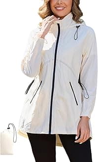 PITINAN Windbreaker Jackets Long Thin Raincoat For Women Hooded Lightweight Rainjacket Women Waterproof with Pockets S-XXL