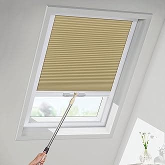 MiLin Skylight Cellular Shades Blackout Cordless Cellular Blinds for Window Shades Suitable for Roof Inclined Plane Room Windows - Custom Cut to Size (100% Blackout Coffee)