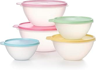 Heritage Wonderlier 10 Piece Food Storage Bowl Set in Vintage Colors- Dishwasher Safe & BPA Free - (5 Containers + 5 Lids)
