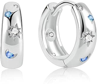 ASH'S CHOICE Hoop Earrings for Women, 925 Sterling Silver Hoop Earring mit AA...