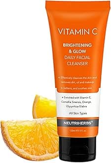 – Neutriherbs Vitamin C Face Wash,Daily Facial Cleanser with Aloe & Hyaluronic Acid| Clean,Refresh,Brighten and Balance Complexion| For All Skin Type, 120ml 4 fl. oz