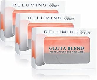 Relumins Premium 3-in-1 Glutablend Exfoliating Beauty Soap Bar Dark Spot Remover – For Smoother, Clearer, Healthier-Looking Skin – Now with Rosehips – Gentle Face & Body Cleanser 120g x 3 Bars