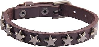 GelConnie Punk Leather Cuff Bracelet Adjustable Straps Wrap Bracelets Arm Armor Cuff Gothic Leather Wristbands for Men, Women