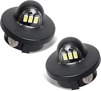 LED License Plate Lights Tag Light Lamp Assembly Compatible with Ford F150 F250 F350 Super Duty Ranger Explorer Bronco Excursion Expedition, 6500K Black, Pack of 2
