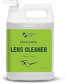 - Green Oak Lens Cleaner Refill Professional Lens Cleaner Refill– Best for Eyeglasses, Cameras, and Lenses - Safely Cleans Fingerprints, Dust, Oil (1 Gallon Refill)
