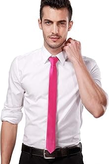 LandisunBlack Tie Men Women Solid Skinny Ties Slim Ties Satin Tie