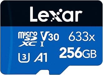 Lexar 256GB Micro SD Card, microSDXC UHS-I Card + SD Adapter, microSD Memory Card up to 100MB/s Read, A1, Class 10, U3, V30, TF Card for Smartphones/Tablets/IP Cameras