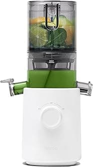J3 Compact Cold Press Juicer – Space Saving & Self Feeding for Hands-Free Operation – Lightweight, Portable Zero Waste Slow Masticating Juicer – Easy Cleanup & Assembly - White
