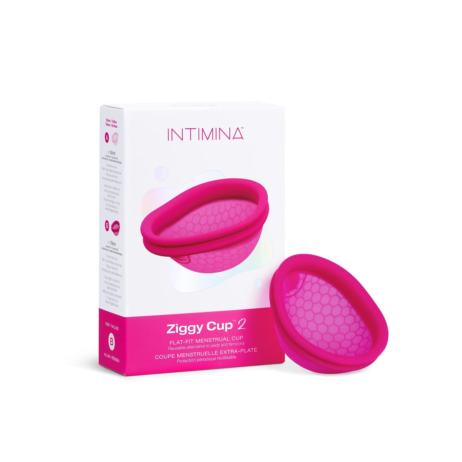 INTIMINA Ziggy Cup 2 - Extra-Thin Reusable Menstrual Disc, Menstrual Cup with Flat-fit Design, Menstrual Cups Ring, Period Products (Size B)
