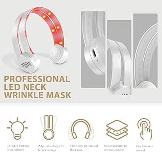 NEWKEY Red Light Therapy for Neck Wrinkles, 850nmWireless Neck Wrinkle Treatment Device, Red Light 630nm for Neck Lines Sagging Turkey Neck Wrinkles