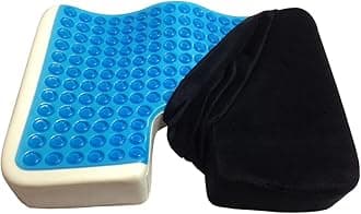 Coccyx Seat Cushion, Gel Memory Foam Large Orthopedic Tailbone Pillow for Sciatica, Back, and Tailbone Pain (Black)