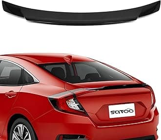 ABS Spoiler Wing Fits for 2016-2021 for Honda Civic 1PC Glossy Black Rear Trunk Spoiler Wing