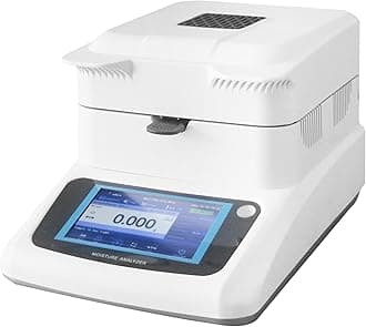 Halogen Moisture Analyzer, Moisture Readability 0.01% Accuracy 0.001g x 120g Capacity with Touch Screen Test with RS232 Interface for Agriculture Medicine, Lab Moisture Analyzer Meter