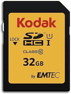 Kodak SDHC Card 32GB UHS-I U1 V10 Premium, up to 85MB/s Read Speed, for Full HD Video and High-Resolution Pictures, Compatible with SDHC Standard - EKMSD32GHC10K