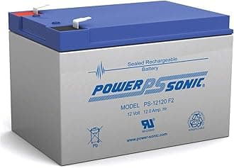 Power Sonic PS-12120F2-12 Volt/12 Amp Hour Sealed Lead Acid Battery with F2 Terminals