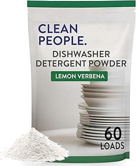 The Clean People Dishwasher Detergent Powder | Cuts Grease and Rinses Sparkling Clean | Residue-Free (30 Ounce, Lemon Verbena)